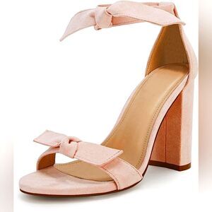 (27-2903) LAICIGO Women's Bowknot Ankle Strap Heeled Sandals Sz 9.5